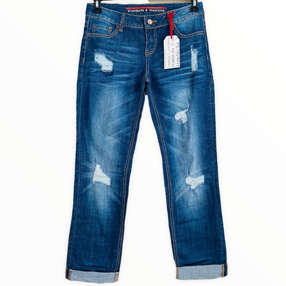 Standards‎ & Practices NWT Distressed Straight Leg Jeans Size 27